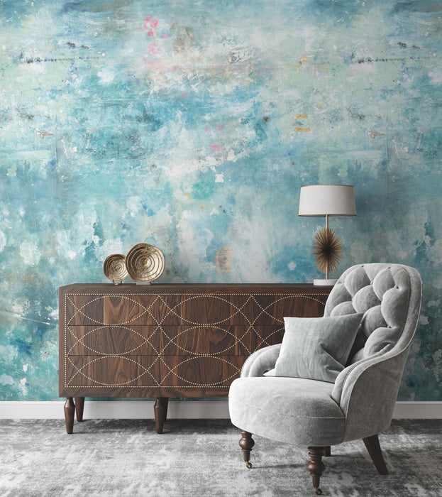 Sample - Oh La La Hybrid Wallpaper Mural - Blue