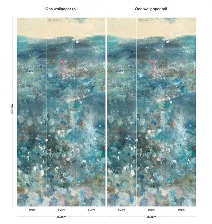 Sample - Oh La La Hybrid Wallpaper Mural - Blue