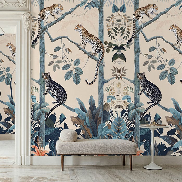 Sample - Panthera Mural Hybrid Wallpaper - Peach