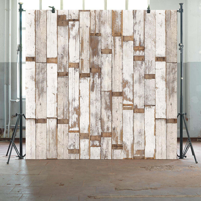Sample - Piet Hein Eek 'Scrapwood Series' Wallpaper - White/Brown