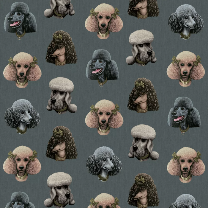 Sample - Poodle Parlour Wallpaper - Midnight