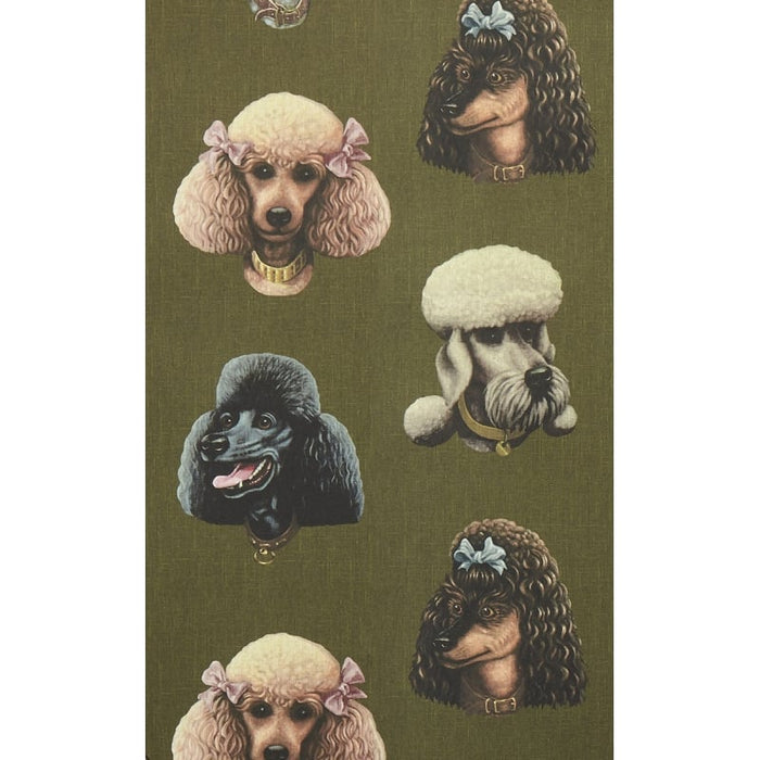 Sample - Poodle Parlour Wallpaper - Moss