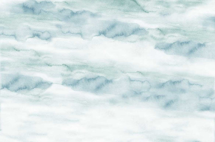 Sample - Riviera Watercolor - Teal - Custom Sized Wallpaper Mural (per/m2)