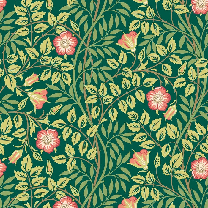 Sample - Rosehip Trail Wallpaper - Ohpopsi - Forest Green