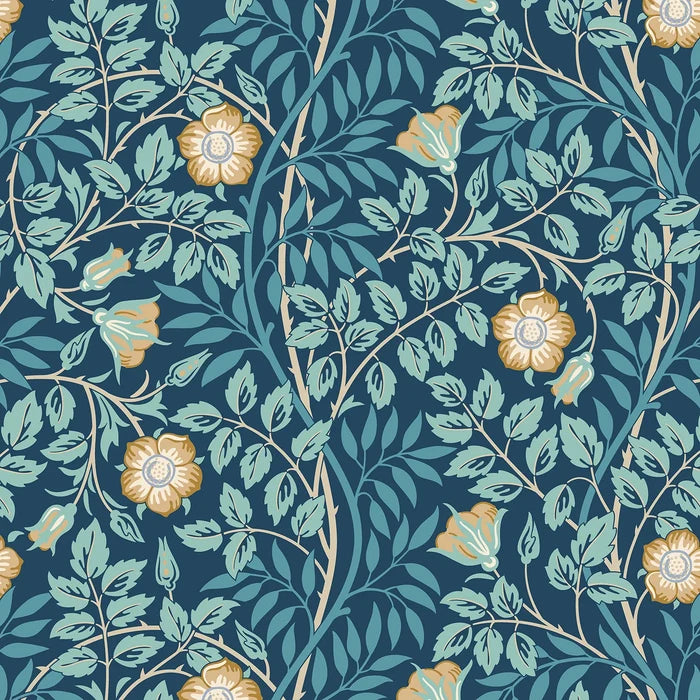 Sample - Rosehip Trail Wallpaper - Ohpopsi - Navy Blue