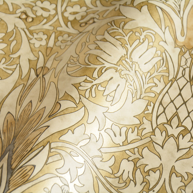 Sample - Snakeshead Wallpaper - Morris - Gold/Linen