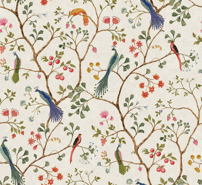 Sample - Songbirds - Pearl - Custom Sized Wallpaper Mural (per m2)