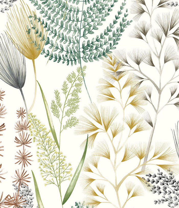 Sample - Summer Ferns Wallpaper - Earth Organic