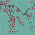 Sample - Takeda Cherry Blossom - Custom sized wallpaper mural (per/m2) - Teal