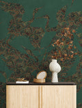 Sample - The Swoop Heron Hybrid Mural Wallpaper - Green