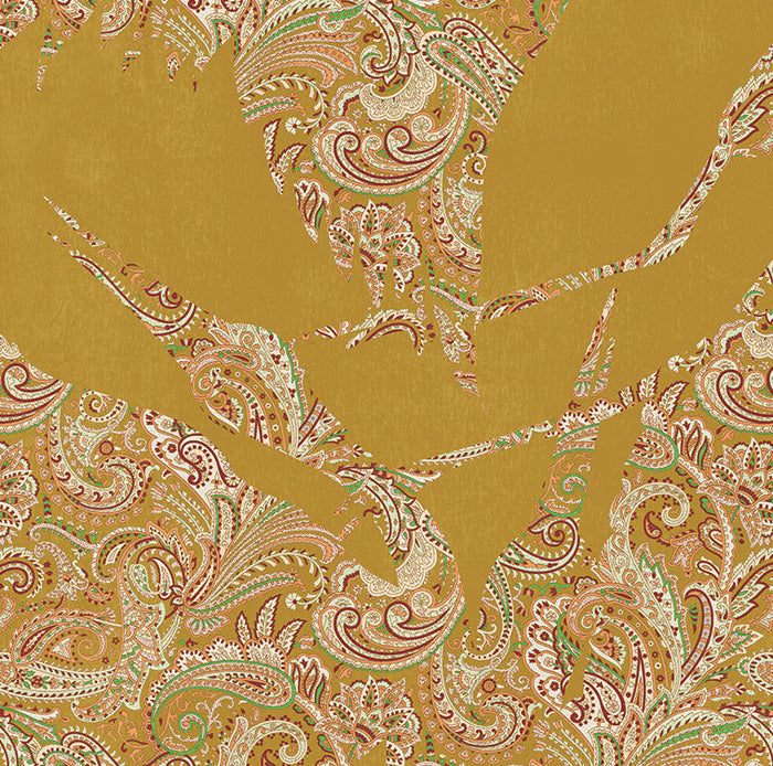 Sample - The Swoop Heron Hybrid Mural Wallpaper - Saffron