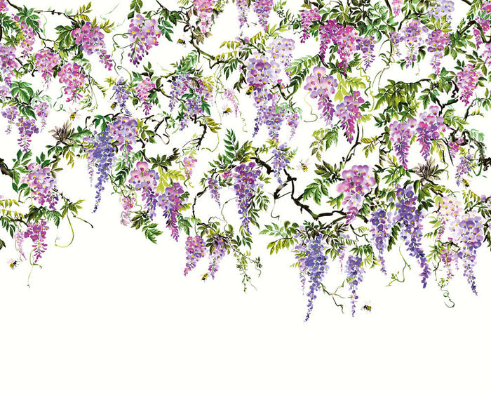 Sample - Trailing Wisteria - Hybrid Mural - Amethyst