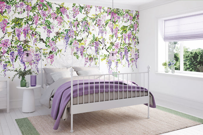 Sample - Trailing Wisteria - Hybrid Mural - Amethyst