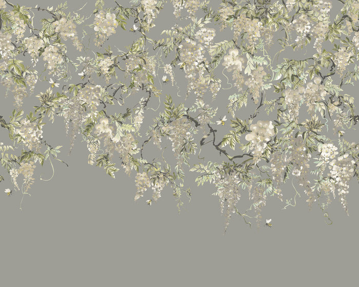 Sample - Trailing Wisteria - Hybrid Mural  - Linen & Stone