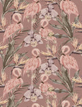 Sample - Tropical Shore Flamingo Hybrid Mural - Berry