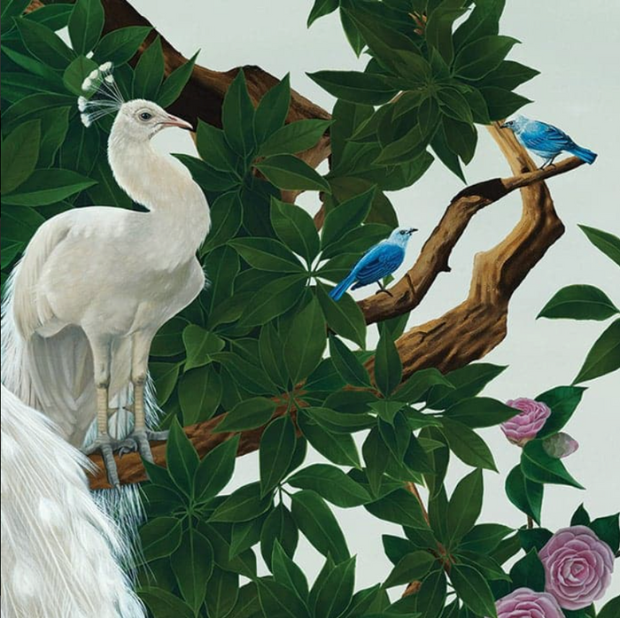 Sample - Vera's Garden - Peacock Wallpaper - Jade
