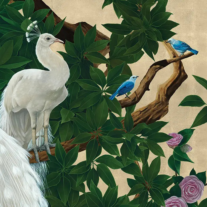Sample - Vera's Garden - Peacock Wallpaper - Tuscan