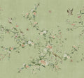 Sample - Whispering Blooms - Custom Sized Wallpaper Mural (per m2) - Green