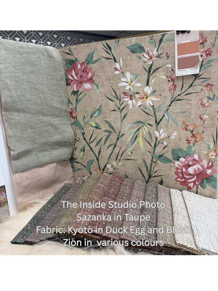 Sazanka – Japanese Floral Wallpaper – Taupe