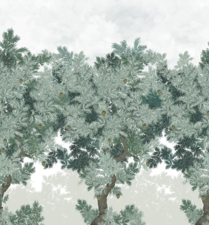 Scent of Pines - Custom Sized Wallpaper Mural (per m2) - Green