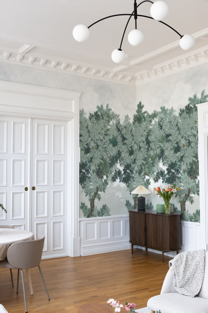 Scent of Pines - Custom Sized Wallpaper Mural (per m2) - Green