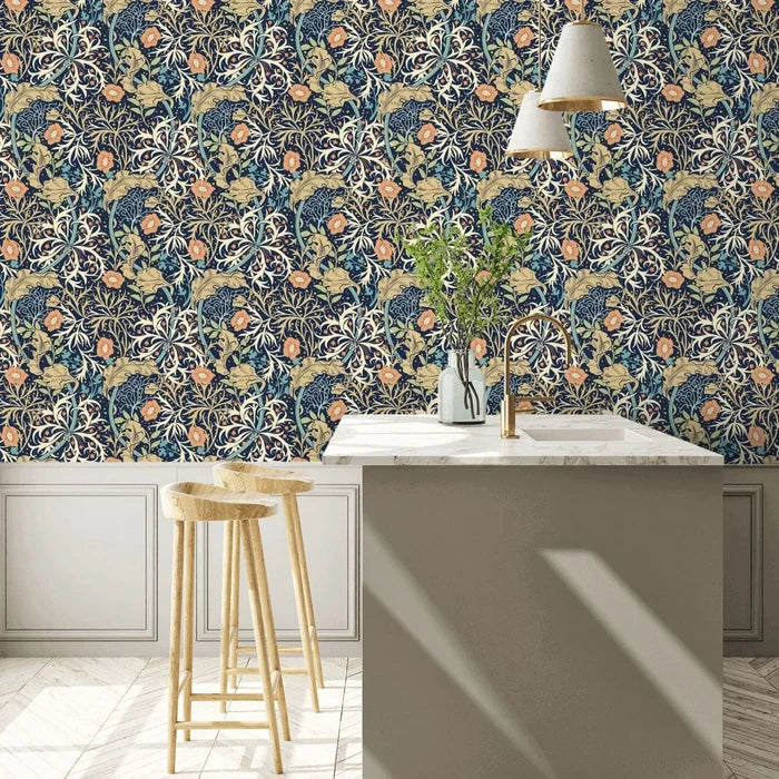 Seaweed Garden Wallpaper - Ohpopsi - Navy