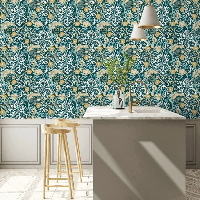 Seaweed Garden Wallpaper - Ohpopsi - Petrol