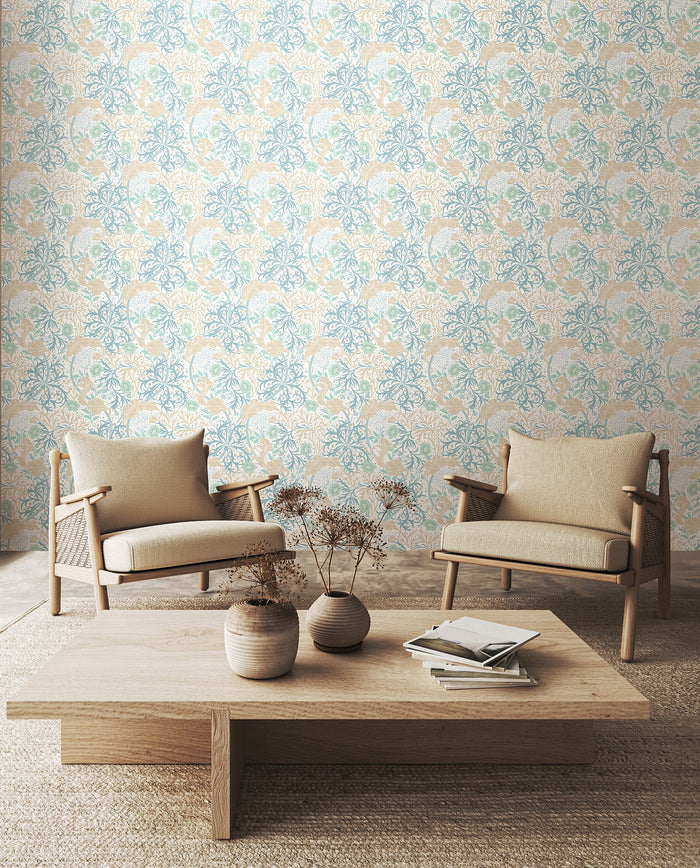 Seaweed Garden Wallpaper - Ohpopsi - Soft Blue