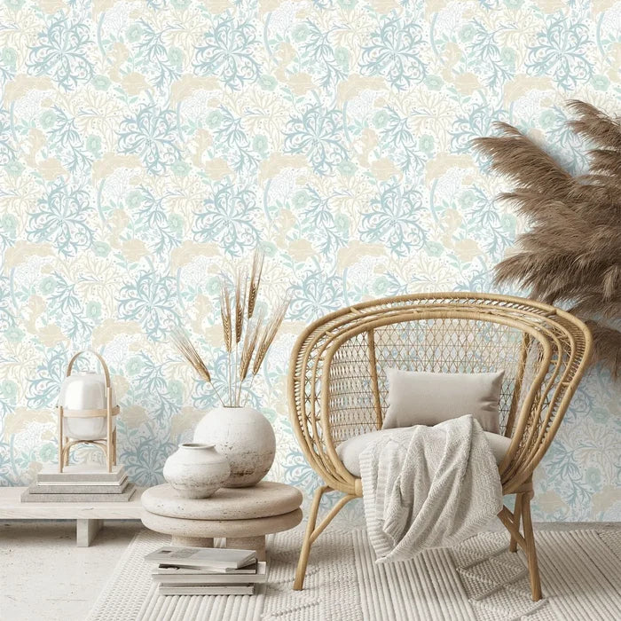 Seaweed Garden Wallpaper - Ohpopsi - Soft Blue