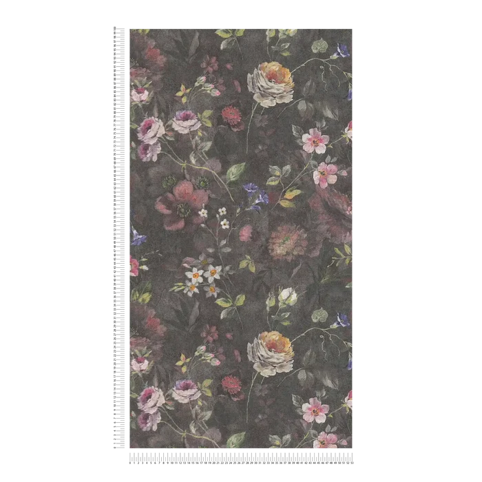 Secret Garden - Floral Wallpaper -  Black