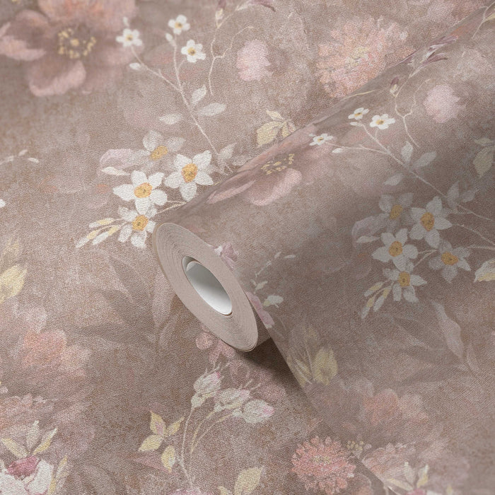 Secret Garden - Floral Wallpaper - Brown