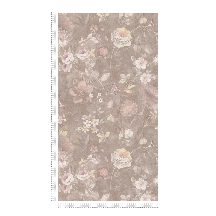 Secret Garden - Floral Wallpaper - Brown