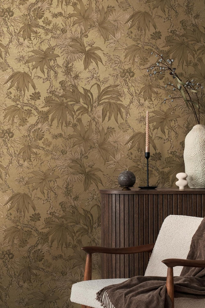 Sepia Memories - Jungle Wallpaper - Brown
