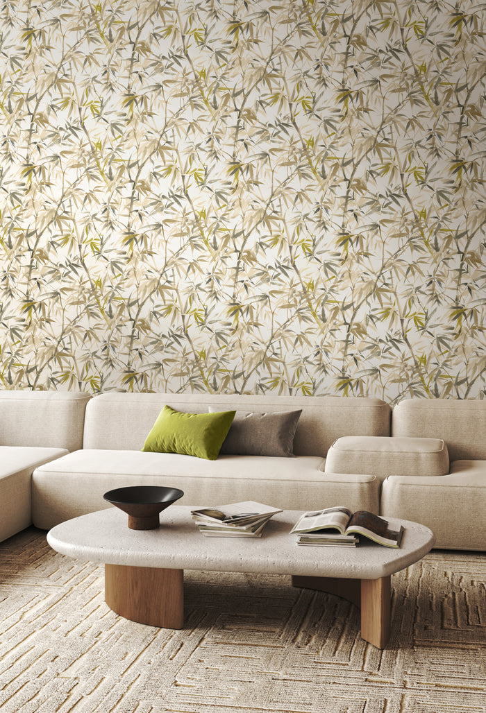 Shadow Bamboo Wallpaper - Oyster Mix