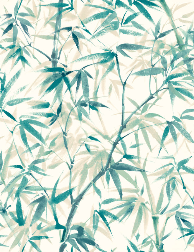 Shadow Bamboo Wallpaper - Peacock