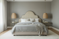 Bedroom with Giselle Bedhead and Castor Grey Grasscloth