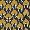 Showgirls Wallpaper - Black/Mustard (Plain Black Background)
