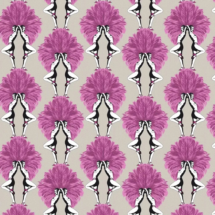 Showgirls Wallpaper - Pink/Taupe (Tiny Spots)