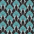 Showgirls Wallpaper - Teal/Black (Plain Black Background)