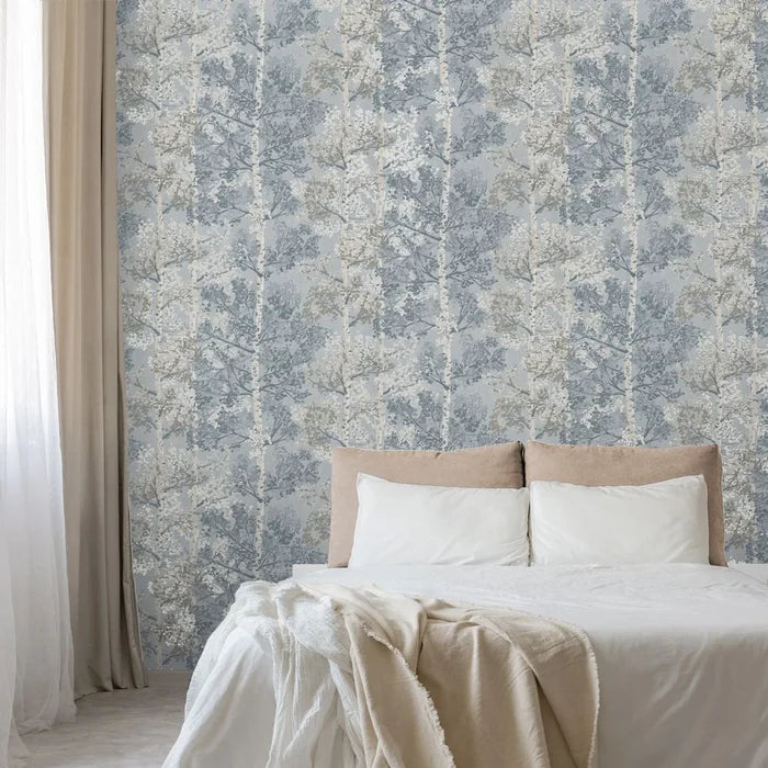 Silverwood Wallpaper by Rasch - Blue