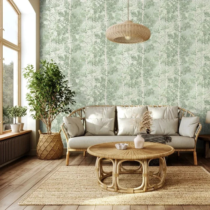 Silverwood Wallpaper by Rasch - Green