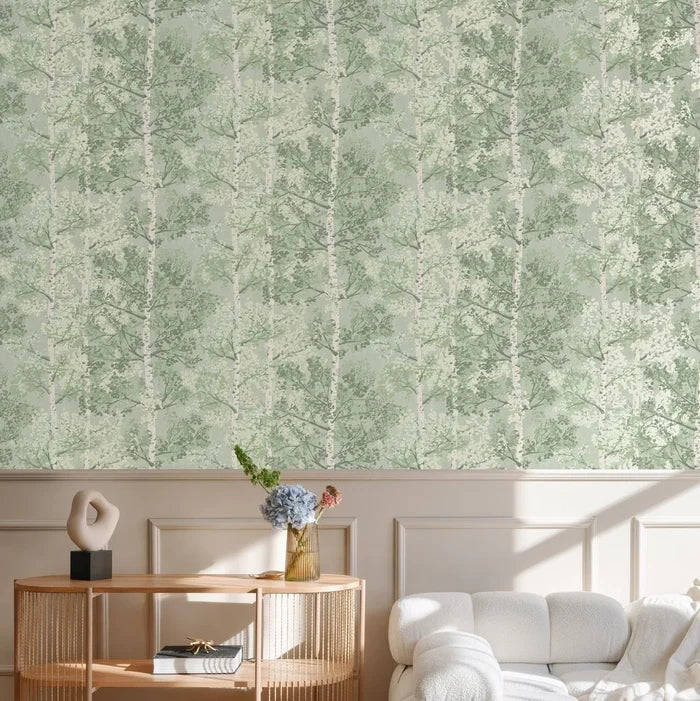 Silverwood Wallpaper by Rasch - Green