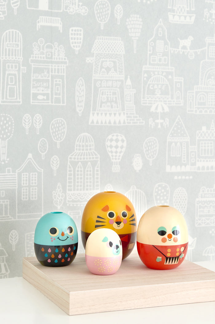 Small Town Wallpaper - Grey