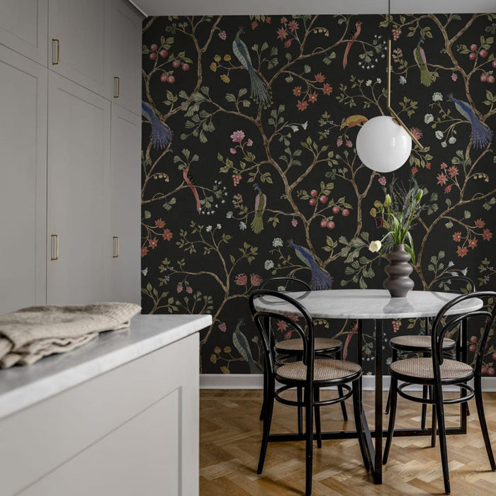 Songbirds - Midnight - Custom Sized Wallpaper Mural (per m2)