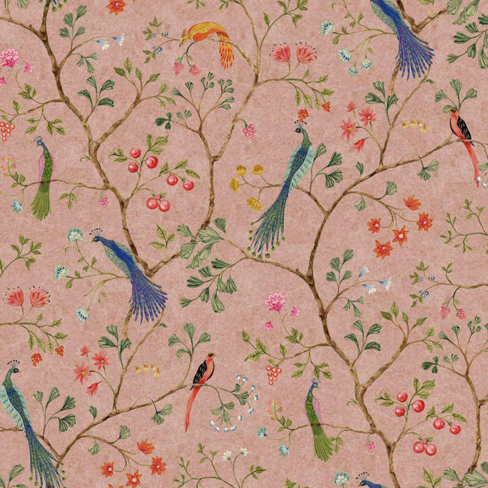 Songbirds - Pink - Custom Sized Wallpaper Mural (per m2)