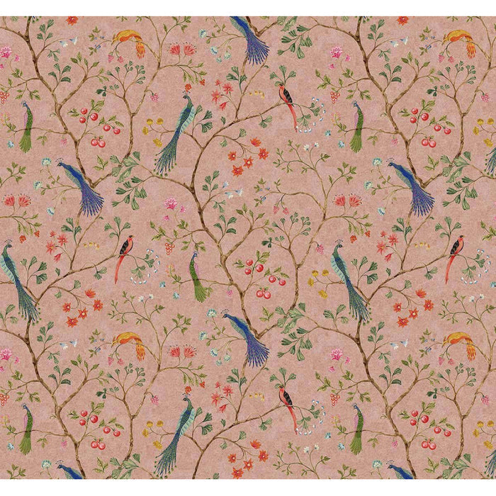 Songbirds - Pink - Custom Sized Wallpaper Mural (per m2)