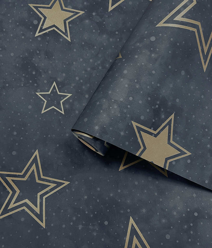 Stardust - Enchanting Wallpaper - Midnight Blue & Gold