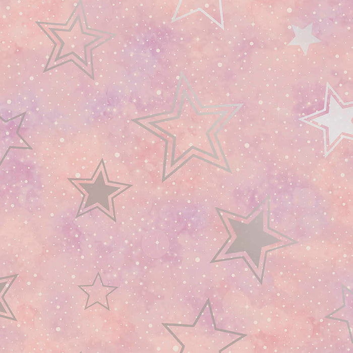 Stardust - Enchanting Wallpaper - Pink / Silver