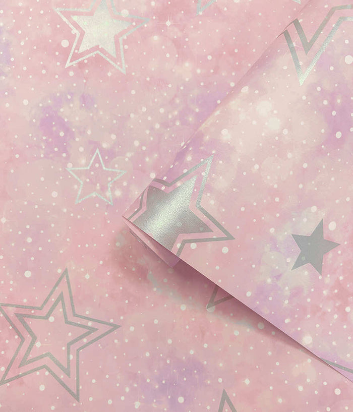 Stardust - Enchanting Wallpaper - Pink / Silver