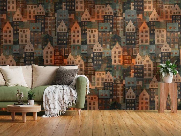 Stockholm Houses - Hybrid Wallpaper Mural